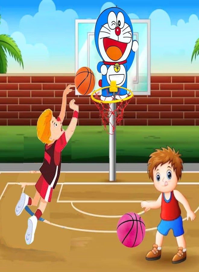 Fancy Agents Basket Ball for Kids for Boys/Girls| Doremon Animal Basketball Set|Basketball Portable Set with Hanging Board, Ring Net for Indoor and Outdoor Games| Birthday & Return Gift Set Standard - Image 2